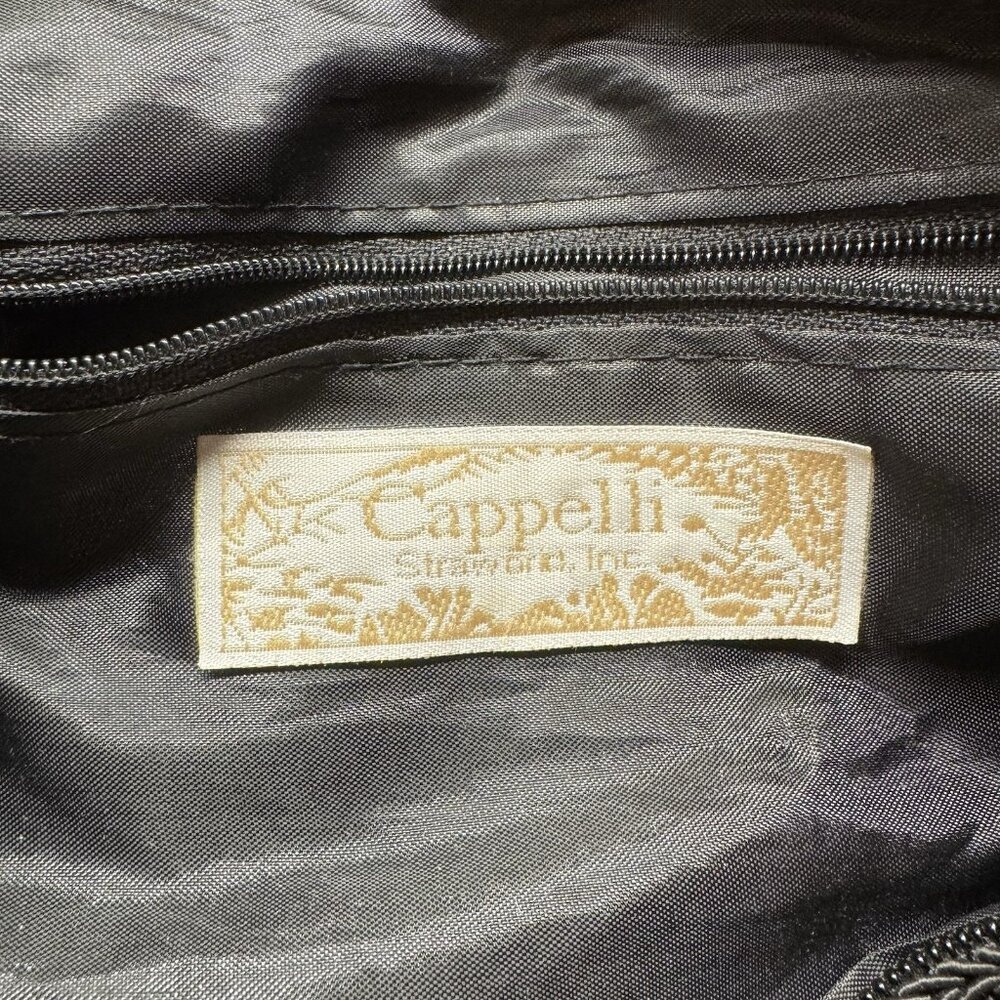 Cappelli Black Crochet Shoulder Bag With Wooden Beaded Handle Lined Interior & Z - Picture 6 of 10
